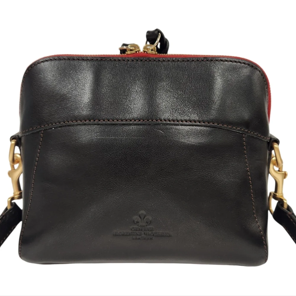 Dooney & Bourke Florentine Cameron Black Vacchetta Leather Crossbody Bag EUC!!